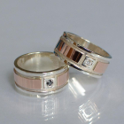 Обручка із срібла з золотом