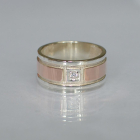 Обручка із срібла з золотом