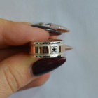 Обручка із срібла з золотом