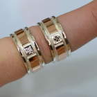 Обручка із срібла з золотом