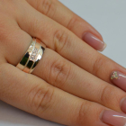 Обручальное кольцо из серебра с золотом