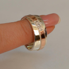 Обручальное кольцо из серебра с золотом