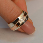 Обручальное кольцо из серебра с золотом