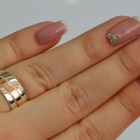 Обручка із срібла з золотом