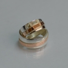 Обручка із срібла з золотом