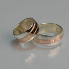 Обручка із срібла з золотом
