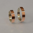 Срібна обручка з золотими напайками