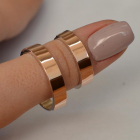 Срібна обручка з золотими напайками