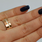 Срібна обручка з золотом