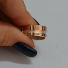 Срібна обручка з золотом