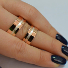 Срібна обручка з золотом