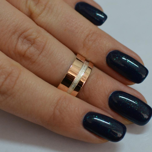 Срібна обручка з золотом