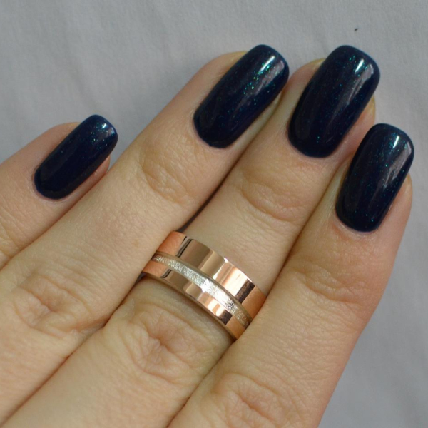 Срібна обручка з золотом