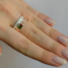 Обручка срібло з золотом