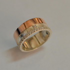 Обручка срібло з золотом