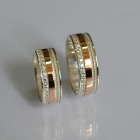 Обручка із срібла з золотом