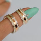 Обручка із срібла з золотом