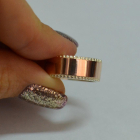 Обручка срібна з золотом