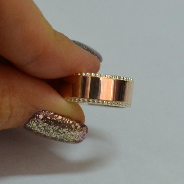 Обручка срібна з золотом