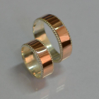 Обручка срібна з золотом