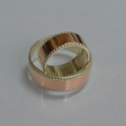 Обручка срібна з золотом