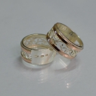 Обручка із срібла з золотом