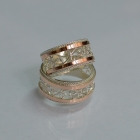 Обручка із срібла з золотом