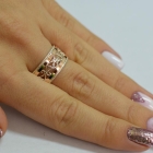 Обручка із срібла з золотом