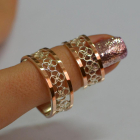 Обручка із срібла з золотом