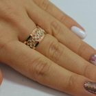 Обручка із срібла з золотом