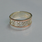Обручка із срібла з золотом