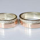 Обручка срібло з золотом