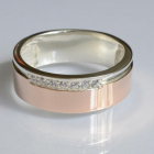 Обручка срібло з золотом