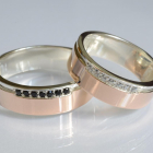 Обручка срібло з золотом