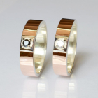 Обручка срібло з золотом