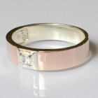 Обручка срібло з золотом