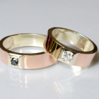 Обручка срібло з золотом