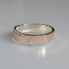 Обручка срібло з золотом