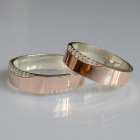 Обручка срібло з золотом