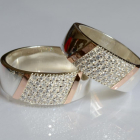 Обручка срібло з золотом