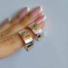 Пара обручальных колец из серебра с золотом