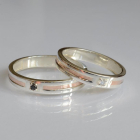 Обручка срібло з золотом