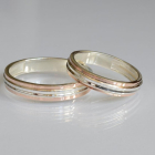Обручка срібло з золотом