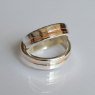 Обручка срібло з золотом