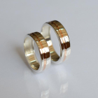 Обручка срібло з золотом