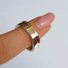 Обручка срібло з золотом