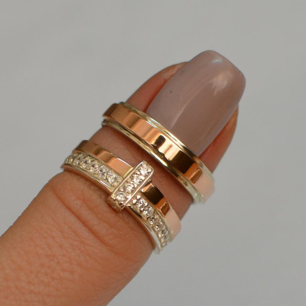 Пара обручок зі срібла