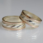 Обручка срібло з золотом