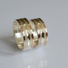 Обручка срібло з золотом