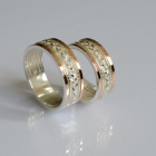 Обручка срібло з золотом